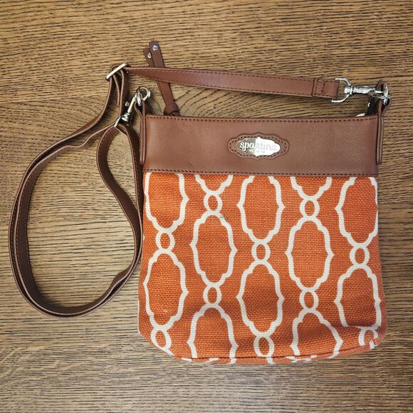 Spartina 449 Crossbody Bag Linen and Leather Sallie Ann Daufuskie - Picture 1 of 10